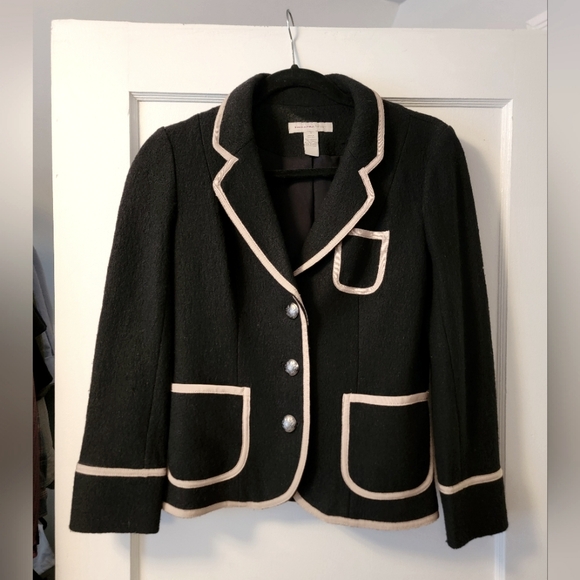 Like New Wool Banana Republic Heritage Cardigan Blazer Cropped Size 2 - Picture 1 of 3